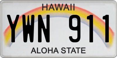 HI license plate YWN911