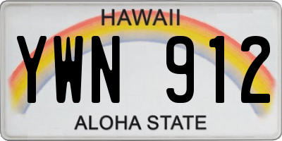 HI license plate YWN912