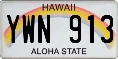 HI license plate YWN913