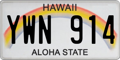 HI license plate YWN914