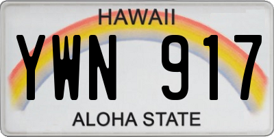 HI license plate YWN917