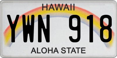HI license plate YWN918