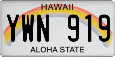 HI license plate YWN919
