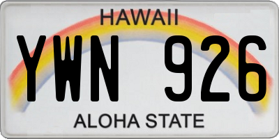 HI license plate YWN926