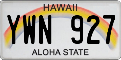 HI license plate YWN927