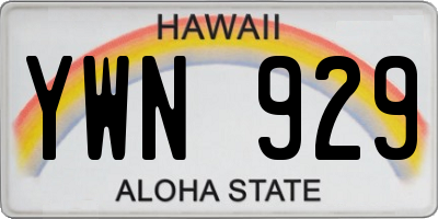 HI license plate YWN929