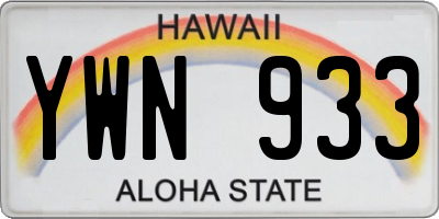HI license plate YWN933