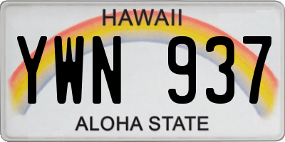 HI license plate YWN937
