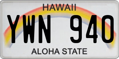 HI license plate YWN940