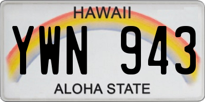 HI license plate YWN943