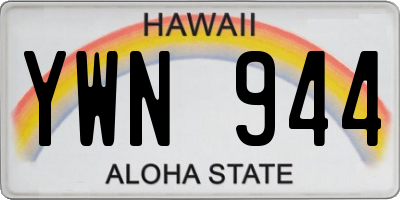 HI license plate YWN944