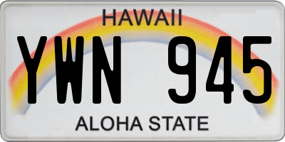 HI license plate YWN945