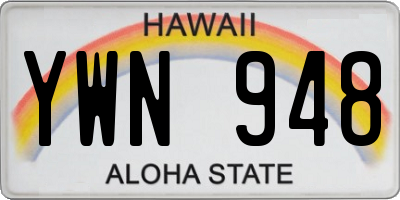 HI license plate YWN948