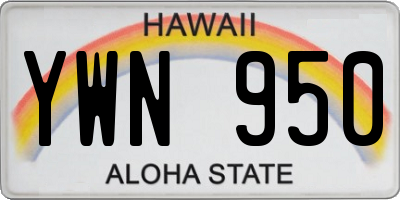 HI license plate YWN950