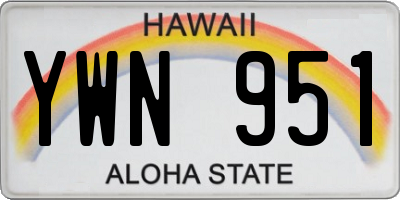 HI license plate YWN951