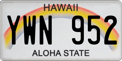 HI license plate YWN952