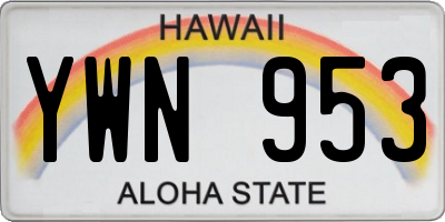 HI license plate YWN953