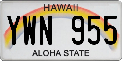 HI license plate YWN955