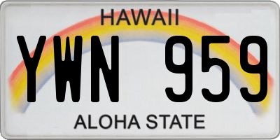 HI license plate YWN959