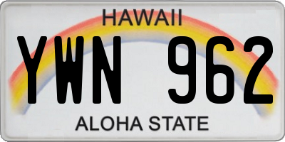 HI license plate YWN962