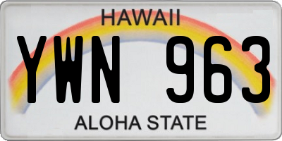 HI license plate YWN963