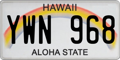 HI license plate YWN968