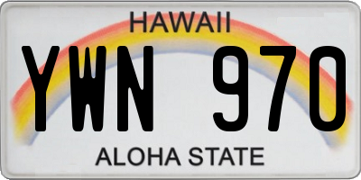 HI license plate YWN970