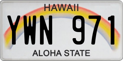 HI license plate YWN971