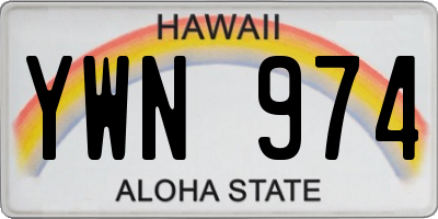 HI license plate YWN974