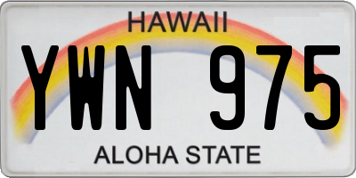 HI license plate YWN975