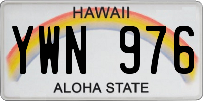 HI license plate YWN976