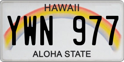 HI license plate YWN977