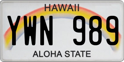 HI license plate YWN989
