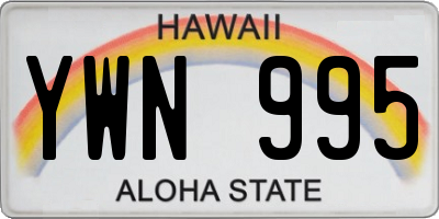 HI license plate YWN995
