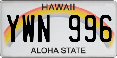 HI license plate YWN996