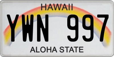 HI license plate YWN997