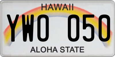HI license plate YWO050