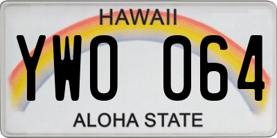 HI license plate YWO064