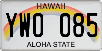HI license plate YWO085