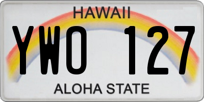 HI license plate YWO127