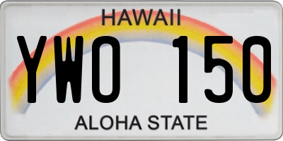 HI license plate YWO150