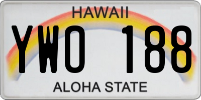 HI license plate YWO188
