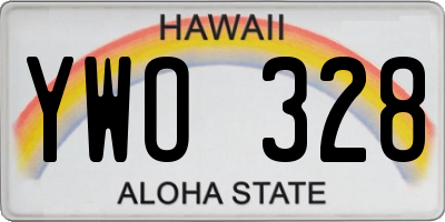 HI license plate YWO328