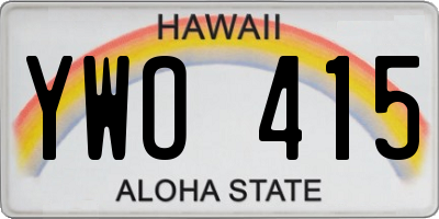 HI license plate YWO415
