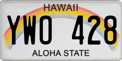 HI license plate YWO428