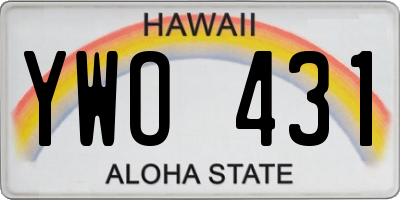 HI license plate YWO431