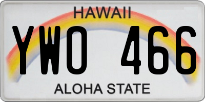 HI license plate YWO466