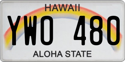 HI license plate YWO480