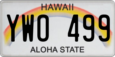 HI license plate YWO499