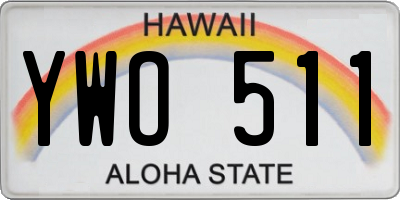HI license plate YWO511